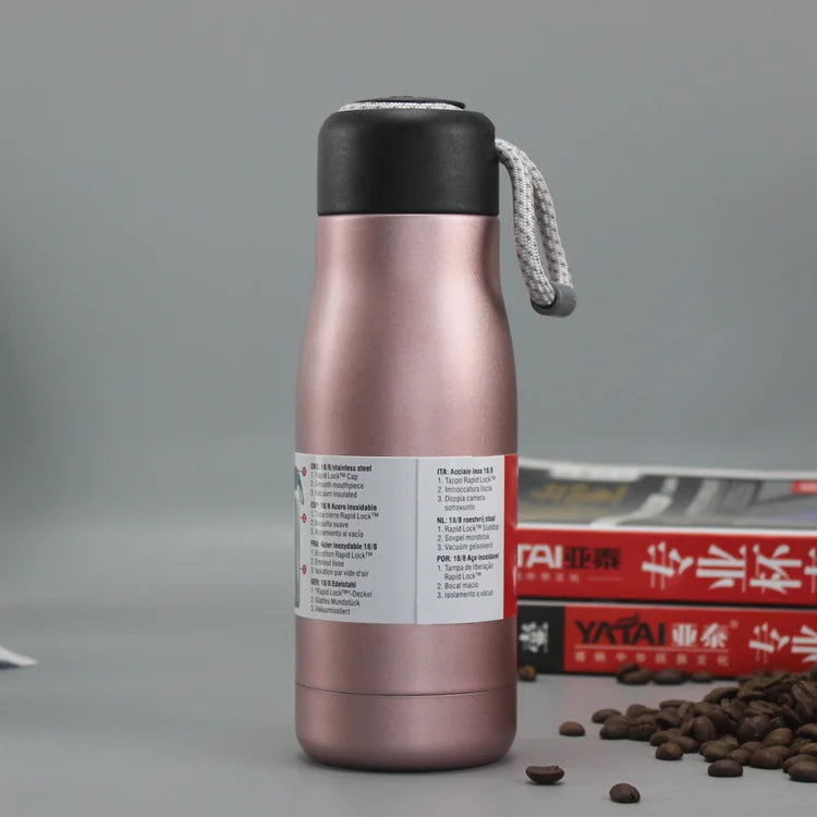 Portable Thermos with Rope Coffee Mug Stainless Steel Tumbler Vacuum Flask Travel Sport Water Bottle Insulated Cup