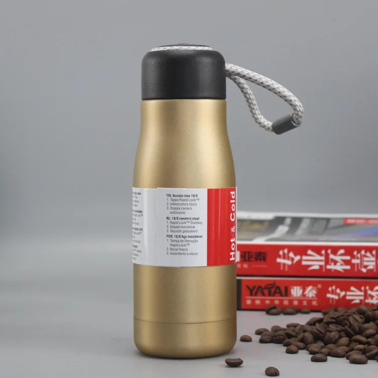 Portable Thermos with Rope Coffee Mug Stainless Steel Tumbler Vacuum Flask Travel Sport Water Bottle Insulated Cup