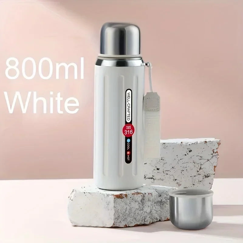 New 316 stainless steel vacuum thermos flask, insulated water bottle, travel hot cup, cold and hot summer and winter gift