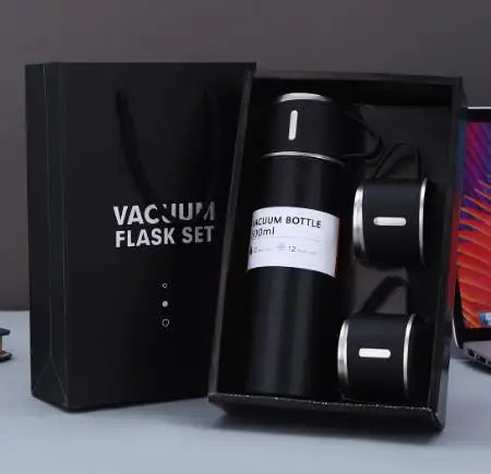 500 ml One Cup Three Lid Thermos Cup Set 304 Stainless Steel Handle Lid Gift Cup Men's And Women's Portable Gift Box Set