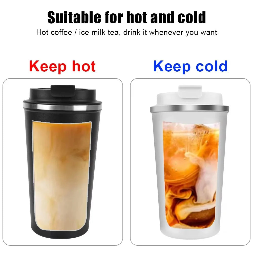510ML Thermo Cafe Coffee Mug Car Thermos Mug Leak_Proof Travel Thermo Cup for Tea Water Coffee Double Stainless Steel