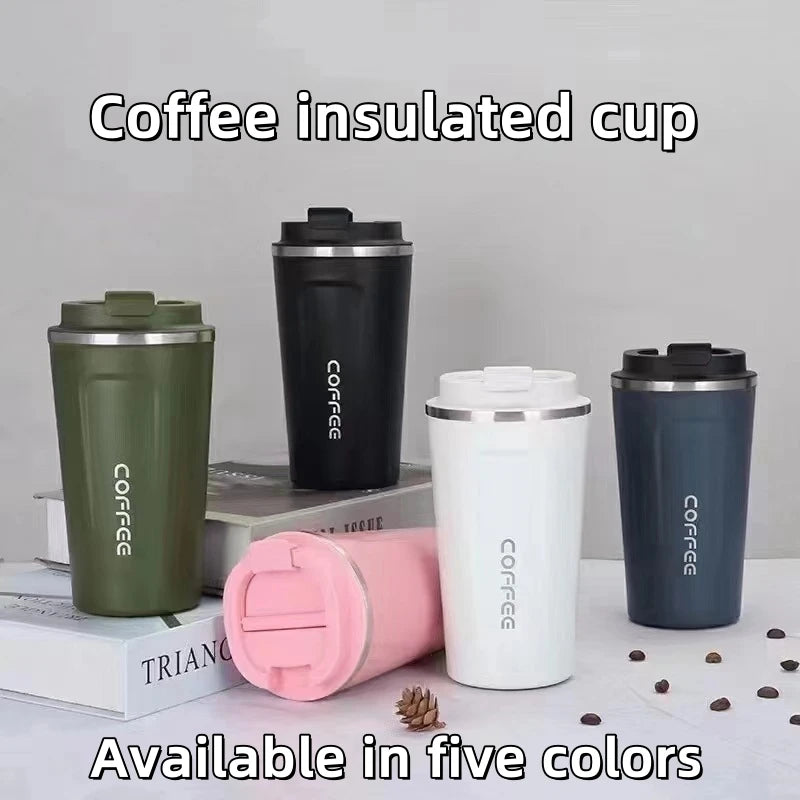 510ML Thermo Cafe Coffee Mug Car Thermos Mug Leak_Proof Travel Thermo Cup for Tea Water Coffee Double Stainless Steel