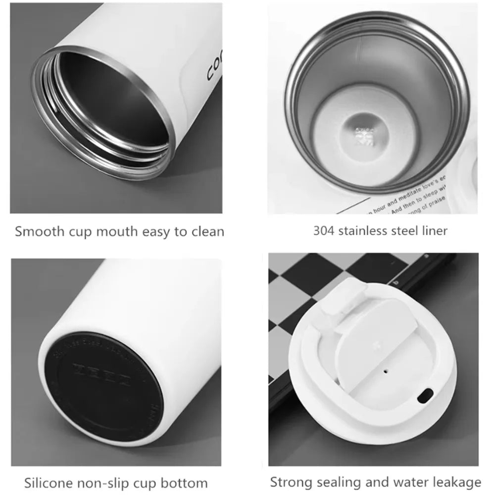 510ML Thermo Cafe Coffee Mug Car Thermos Mug Leak_Proof Travel Thermo Cup for Tea Water Coffee Double Stainless Steel