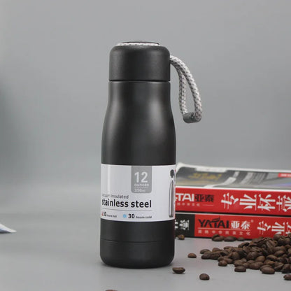 Portable Thermos with Rope Coffee Mug Stainless Steel Tumbler Vacuum Flask  Travel Sport Water Bottle Insulated Cup
