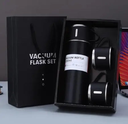 500 ml One Cup Three Lid Thermos Cup Set 304 Stainless Steel Handle Lid Gift Cup Men's And Women's Portable Gift Box Set