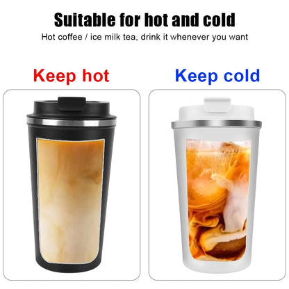 510ML Thermo Cafe Coffee Mug Car Thermos Mug Leak_Proof Travel Thermo Cup for Tea Water Coffee Double Stainless Steel