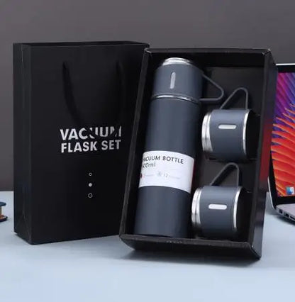 500 ml One Cup Three Lid Thermos Cup Set 304 Stainless Steel Handle Lid Gift Cup Men's And Women's Portable Gift Box Set