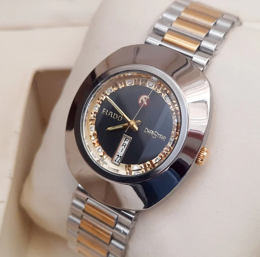 Rado Twotone Black watch |Day & Date Display